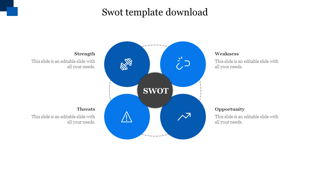 Free - SWOT Template Download-Circle Designs Presentation